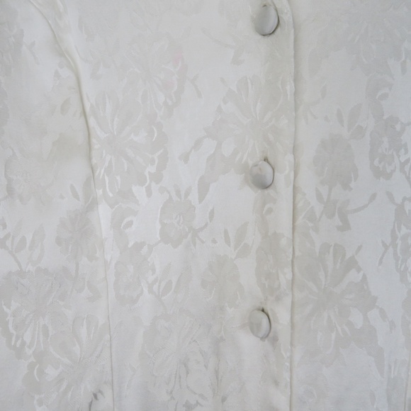 Vintage 80s Benson and Smith White Floral Button Midi Dress - Picture 8 of 10